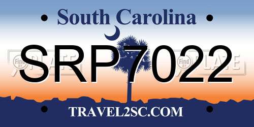 SRP7022 South Carolina License Plate