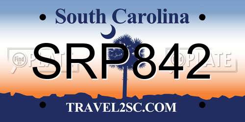 SRP842 South Carolina License Plate