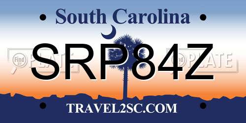 SRP84Z South Carolina License Plate