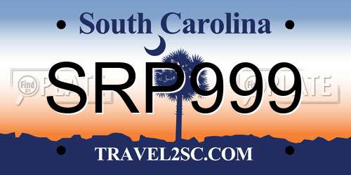 SRP999 South Carolina License Plate