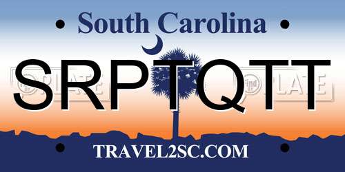 SRPTQTT South Carolina License Plate