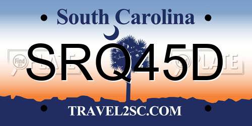 SRQ45D South Carolina License Plate
