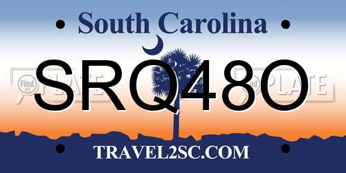 SRQ48O South Carolina License Plate