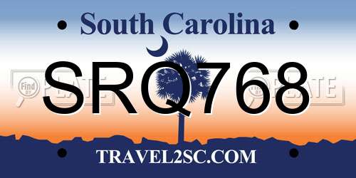 SRQ768 South Carolina License Plate