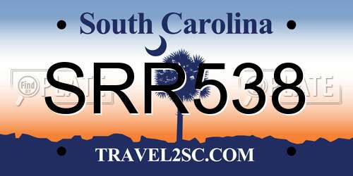 SRR538 South Carolina License Plate