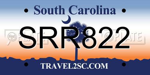 SRR822 South Carolina License Plate