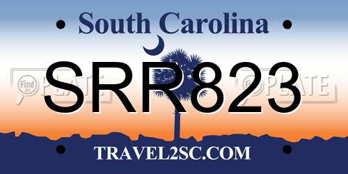 SRR823 South Carolina License Plate