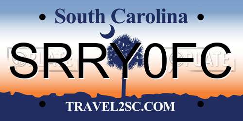 SRRY0FC South Carolina License Plate