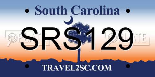 SRS129 South Carolina License Plate