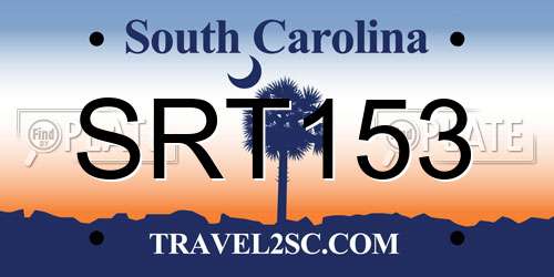 SRT153 South Carolina License Plate