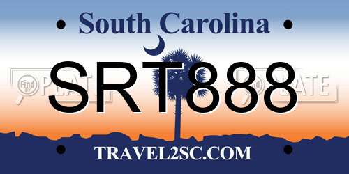 SRT888 South Carolina License Plate