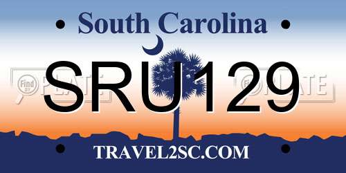 SRU129 South Carolina License Plate