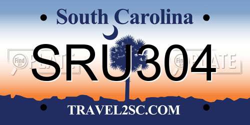 SRU304 South Carolina License Plate