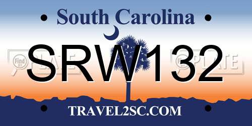 SRW132 South Carolina License Plate
