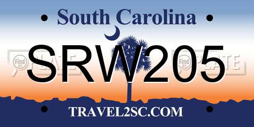 SRW205 South Carolina License Plate