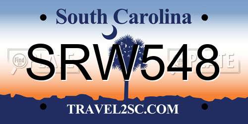 SRW548 South Carolina License Plate
