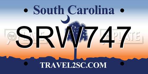 SRW747 South Carolina License Plate