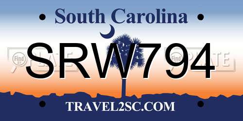SRW794 South Carolina License Plate