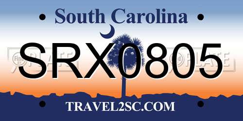 SRX0805 South Carolina License Plate