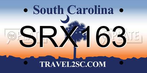SRX163 South Carolina License Plate