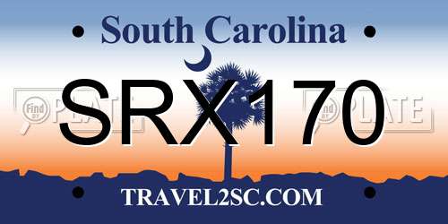 SRX170 South Carolina License Plate