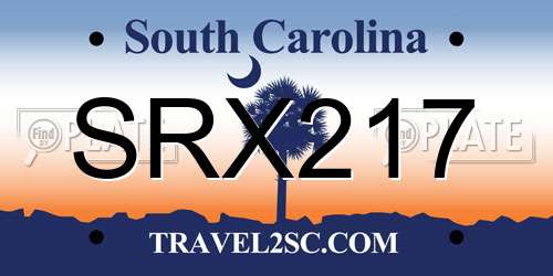 SRX217 South Carolina License Plate