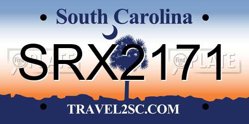 SRX2171 South Carolina License Plate