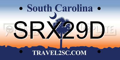 SRX29D South Carolina License Plate