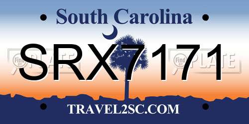 SRX7171 South Carolina License Plate
