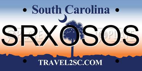 SRXOSOS South Carolina License Plate