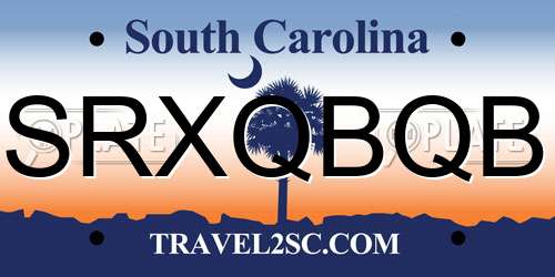 SRXQBQB South Carolina License Plate