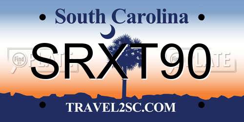 SRXT90 South Carolina License Plate