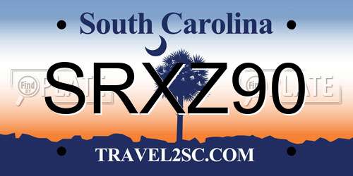 SRXZ90 South Carolina License Plate