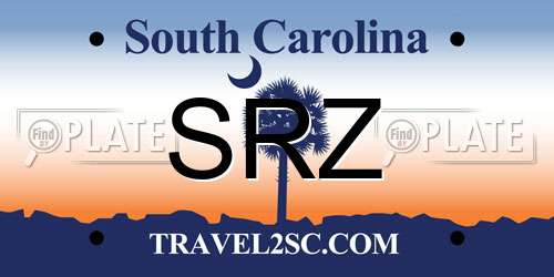 SRZ South Carolina License Plate