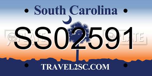 SS02591 South Carolina License Plate