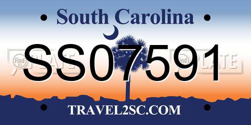 SS07591 South Carolina License Plate