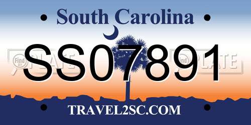 SS07891 South Carolina License Plate