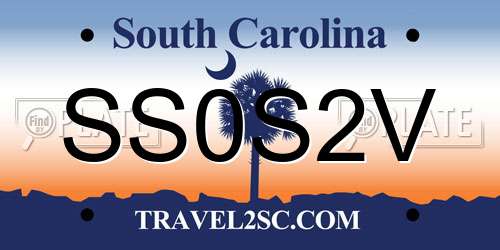 SS0S2V South Carolina License Plate