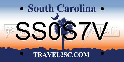 SS0S7V South Carolina License Plate