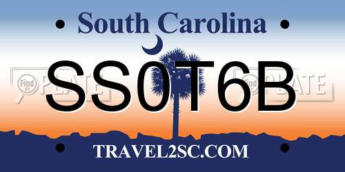 SS0T6B South Carolina License Plate