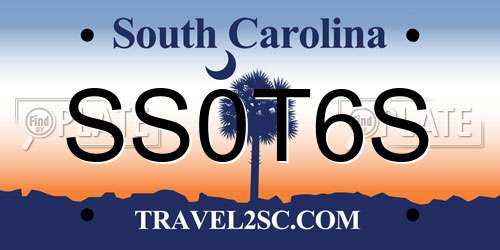 SS0T6S South Carolina License Plate