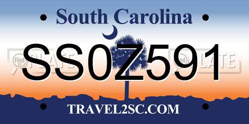 SS0Z591 South Carolina License Plate