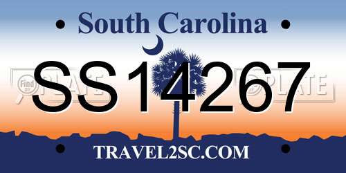 SS14267 South Carolina License Plate