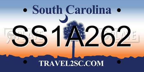 SS1A262 South Carolina License Plate
