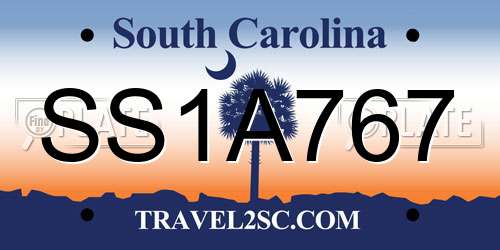 SS1A767 South Carolina License Plate