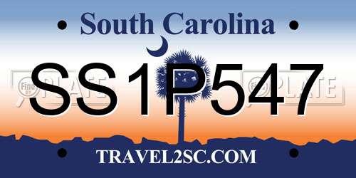 SS1P547 South Carolina License Plate