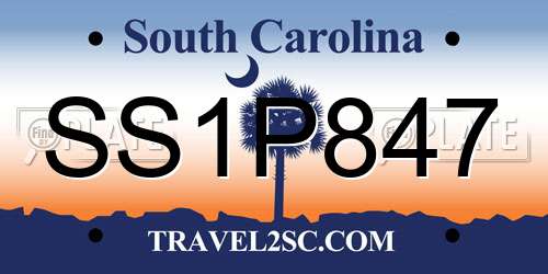 SS1P847 South Carolina License Plate