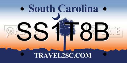 SS1T8B South Carolina License Plate