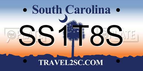 SS1T8S South Carolina License Plate