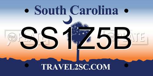 SS1Z5B South Carolina License Plate
